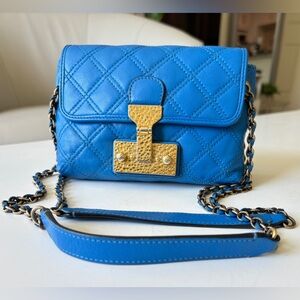 MARC  JACOBS SINGLE BAROQUE Gorgeous Blue Quilted leather Bag Crossbody